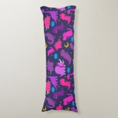 ナイトピンク紫の女の子のパターンで子供の恐竜 ボディピロー (正面縦)