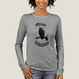 **ナイトフォレストオウル - 写実的な夜行性フクロウのイラスト** トライブレンドTシャツ