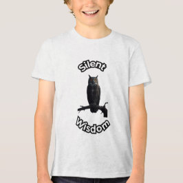 **ナイトフォレストオウル - 写実的な夜行性フクロウのイラスト トライブレンドTシャツ