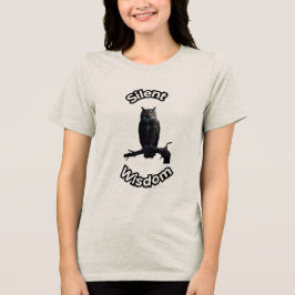 **ナイトフォレストオウル - 写実的な夜行性フクロウのイラスト** トライブレンドTシャツ