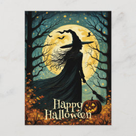 ナイトフォレストハロウィーンウィッチフルムーン ポストカード