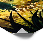 ナイトフォレストライトパインタリーお洒落スタイル ポスター (角)