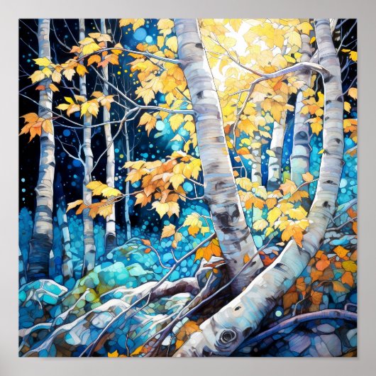 ナイトフォレストランドスケープホームデコールポスター ポスター (正面)