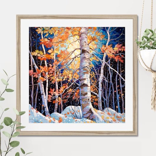 ナイトフォレストランドスケープホームデコールポスター ポスター