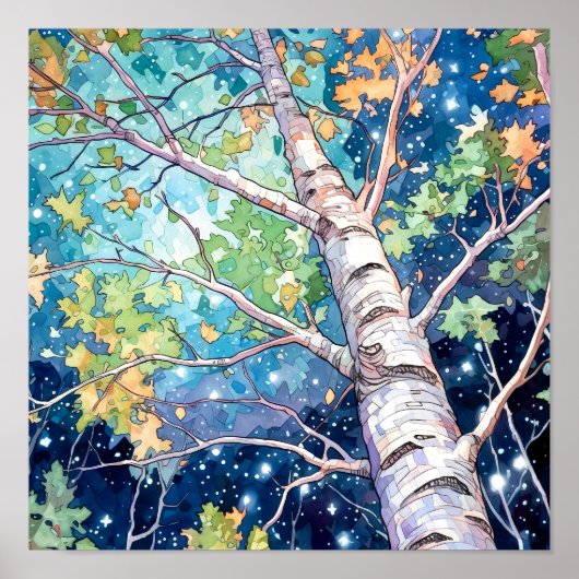 ナイトフォレストランドスケープホームデコールポスター ポスター (正面)
