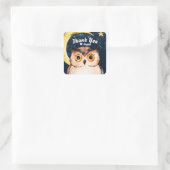 ナイトフクロウかわいいスランバーバースデーパーティー スクエアシール (バッグ)