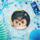 ナイトフクロウかわいいスランバーバースデーパーティー ペーパープレート (パーティー)