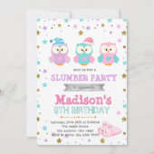 ナイトフクロウのパーティー誕生日の招待 招待状 (正面)