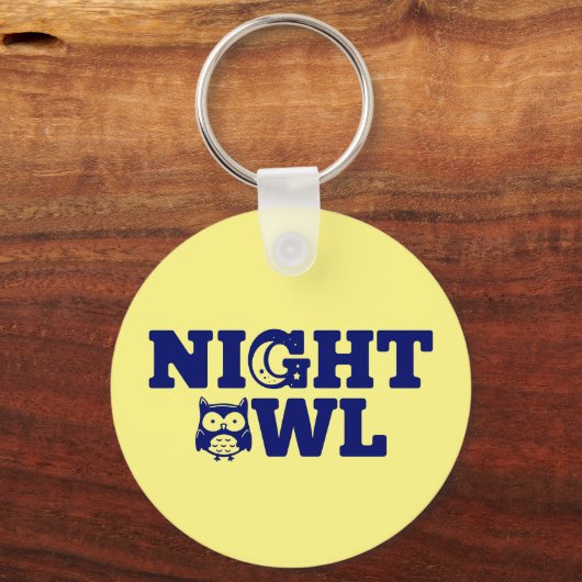 ナイトフクロウタイポグラフィ-夕べパーソン キーホルダー (正面)