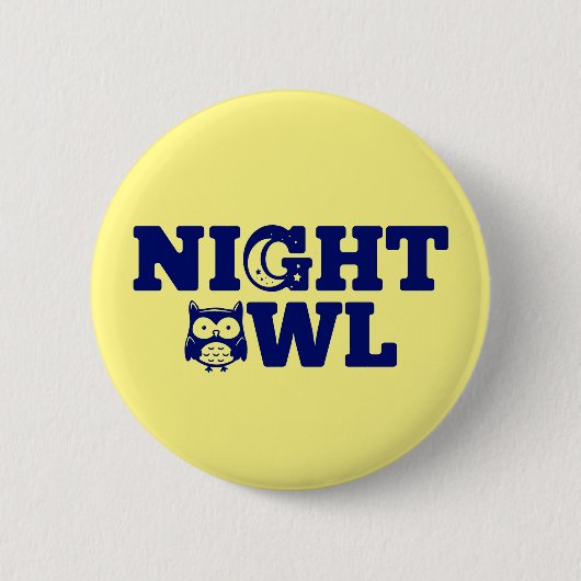 ナイトフクロウタイポグラフィ-夕べパーソン 缶バッジ (正面)
