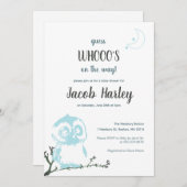 ナイトフクロウ赤ちゃんシャワー招待状 招待状 (正面/裏面)