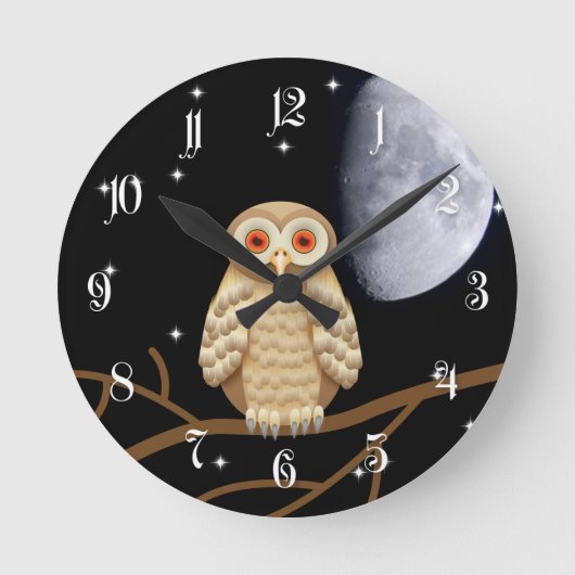 ナイトフクロウ ラウンド壁時計 (正面)