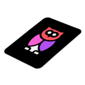 ナイトフクロウ、美しいピンクと赤、抽象芸術アートポップ・アートの マグネット (左側)