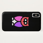 ナイトフクロウ、美しいピンクと赤、抽象芸術アートポップ・アートの Case-Mate iPhoneケース (裏面(横))