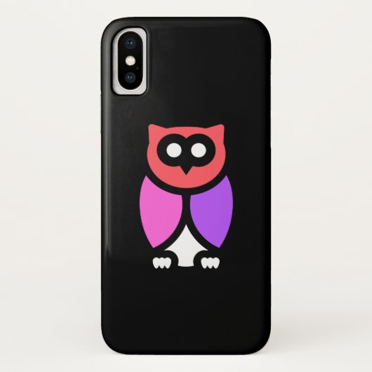 ナイトフクロウ、美しいピンクと赤、抽象芸術アートポップ・アートの Case-Mate iPhoneケース (裏面)