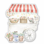 ナイトフラワーマーケットウォーターカラーコテージコアアート シール (正面)