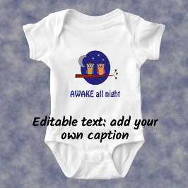 ナイトフールおもしろいズ漫画カスタム文字 ベビーボディスーツ