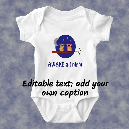 ナイトフールおもしろいズ漫画カスタム文字 ベビーボディスーツ