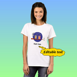 ナイトフール月の星カスタム文字 Tシャツ