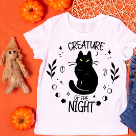 ナイトブラックキャットの生き物 Tシャツ