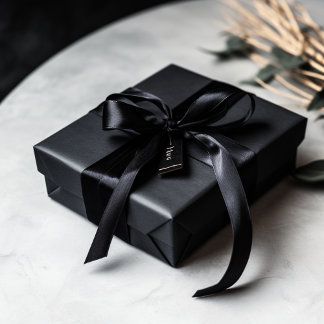 ナイトブラック無地のカラー サテンリボン