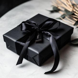 ナイトブラック無地のカラー サテンリボン