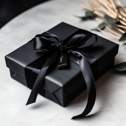 ナイトブラック無地のカラー サテンリボン