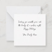 ナイトブラック静かとホワイトミニクリスマスカード ノートカード (裏面)