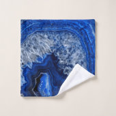 ナイトブルーインディゴアゲートミネラルクォーツジェムストーン バスタオルセット (ウォッシュタオル)