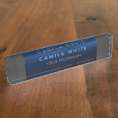 ナイトブルーエレガントプロフェッショナルクラスビジネス デスクネームプレート (側面)