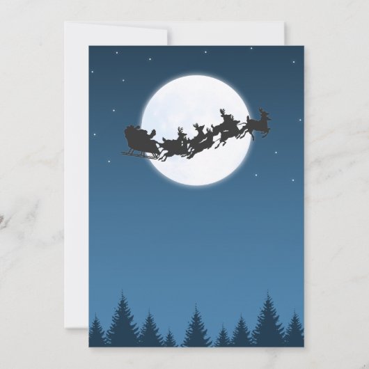 ナイトブルーシンプルサンタクロースがメリークリスマスを切った 招待状 (裏面)