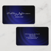 ナイトブループロフェッショナルスタイリッシュスクリプトトレンディー 名刺 (正面/裏面)