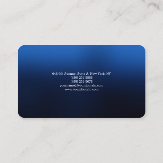 ナイトブループロフェッショナルミニマルモダンリストプレーン 名刺 (裏面)