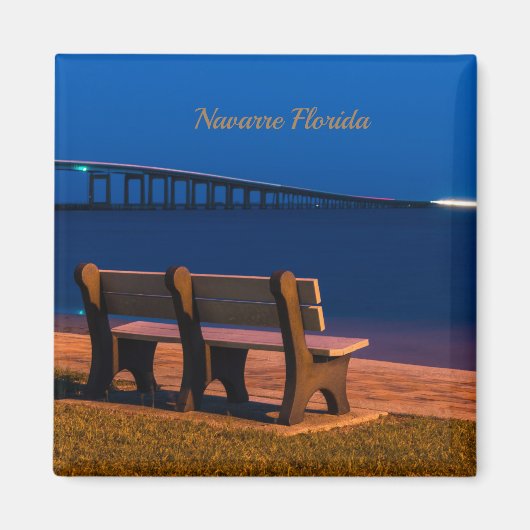 ナイトベンチ招待状に座る四角い磁石 マグネット (正面)