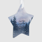 ナイトホリ静かーナイト魔法冬イラストレーション オーナメント (正面)