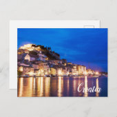 ナイトポストカードでクロアチアの町シベニック ポストカード (正面/裏面)