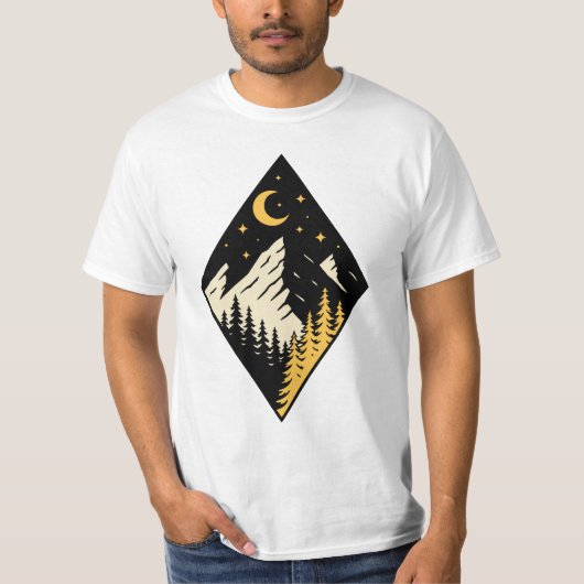 ナイトマウンテンパインアート Tシャツ (正面)