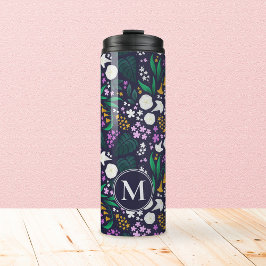 ナイトムーンガーデンフローラ植物模様 タンブラー