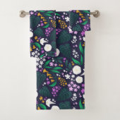 ナイトムーンガーデンフローラ植物模様 バスタオルセット (インサイチュ)