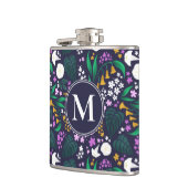 ナイトムーンガーデンフローラ植物模様 フラスク (左)