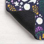 ナイトムーンガーデンフローラ植物模様 マウスパッド (コーナー)