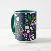 ナイトムーンガーデンフローラ植物模様 マグカップ (正面左)