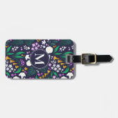 ナイトムーンガーデンフローラ植物模様 ラゲッジタグ (正面横)