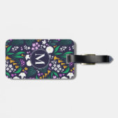 ナイトムーンガーデンフローラ植物模様 ラゲッジタグ (裏面横)