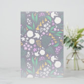 ナイトムーンガーデンフローラ植物模様 便箋 (スタンド正面)