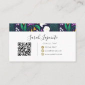 ナイトムーンガーデンフローラ植物模様 名刺 (裏面)