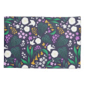 ナイトムーンガーデンフローラ植物模様 枕カバー (裏面)