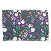 ナイトムーンガーデンフローラ植物模様 枕カバー (正面)