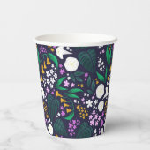 ナイトムーンガーデンフローラ植物模様 紙コップ (裏面)