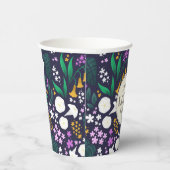 ナイトムーンガーデンフローラ植物模様 紙コップ (右)